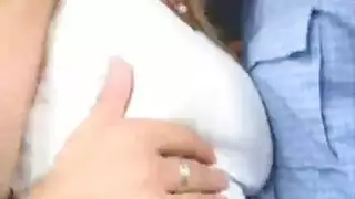 hardcore backseat sex: blonde babe rides cock and cums loudly