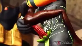 أنوبيس يطلق وحشيته على حورية سوداء راغبة